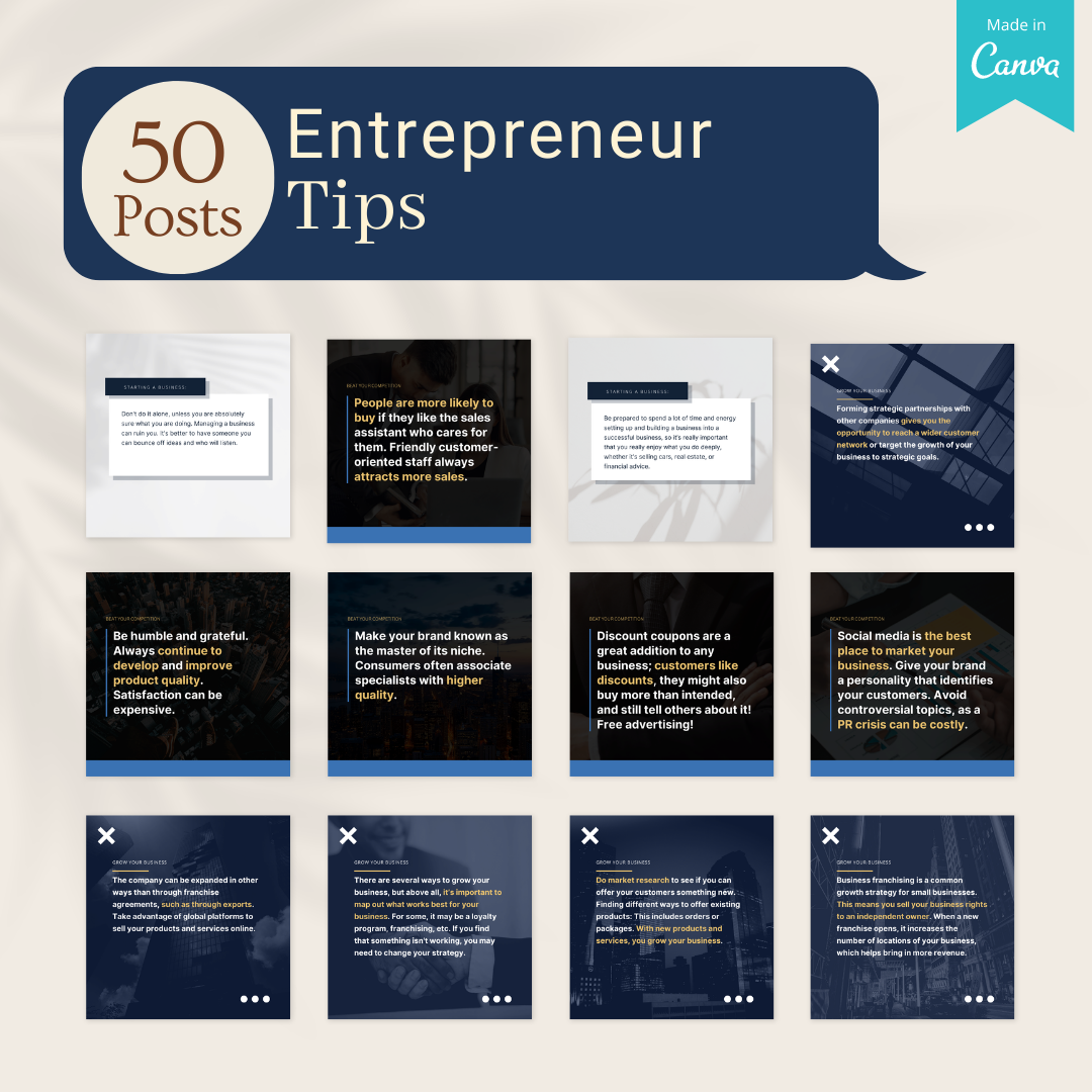 200 Entrepreneur Posts - Social Media Templates