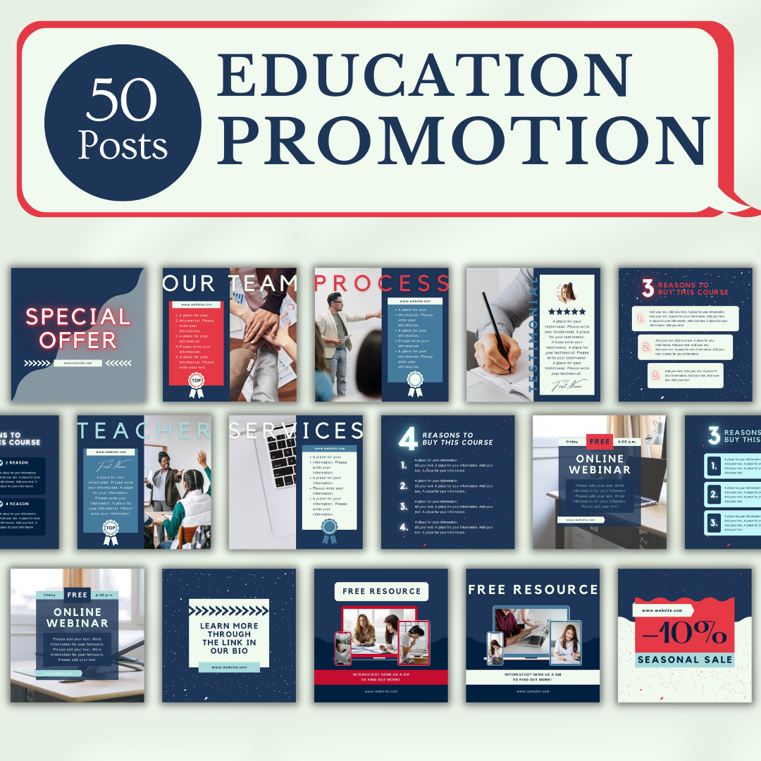 200 Education Posts - Canva Editable Templates – Viralcontent.design