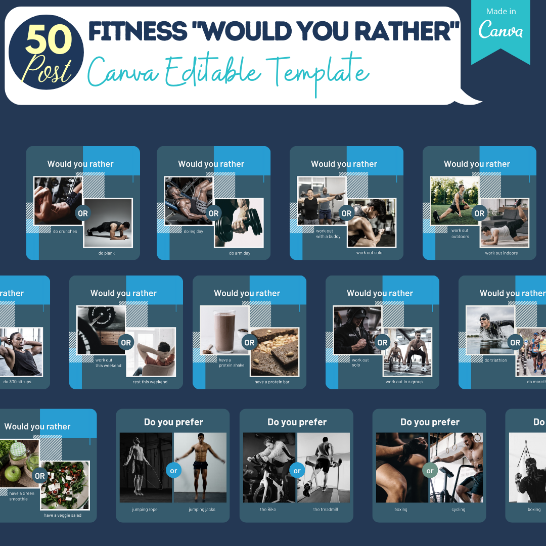 Fitness Template - Canva Editable Posts