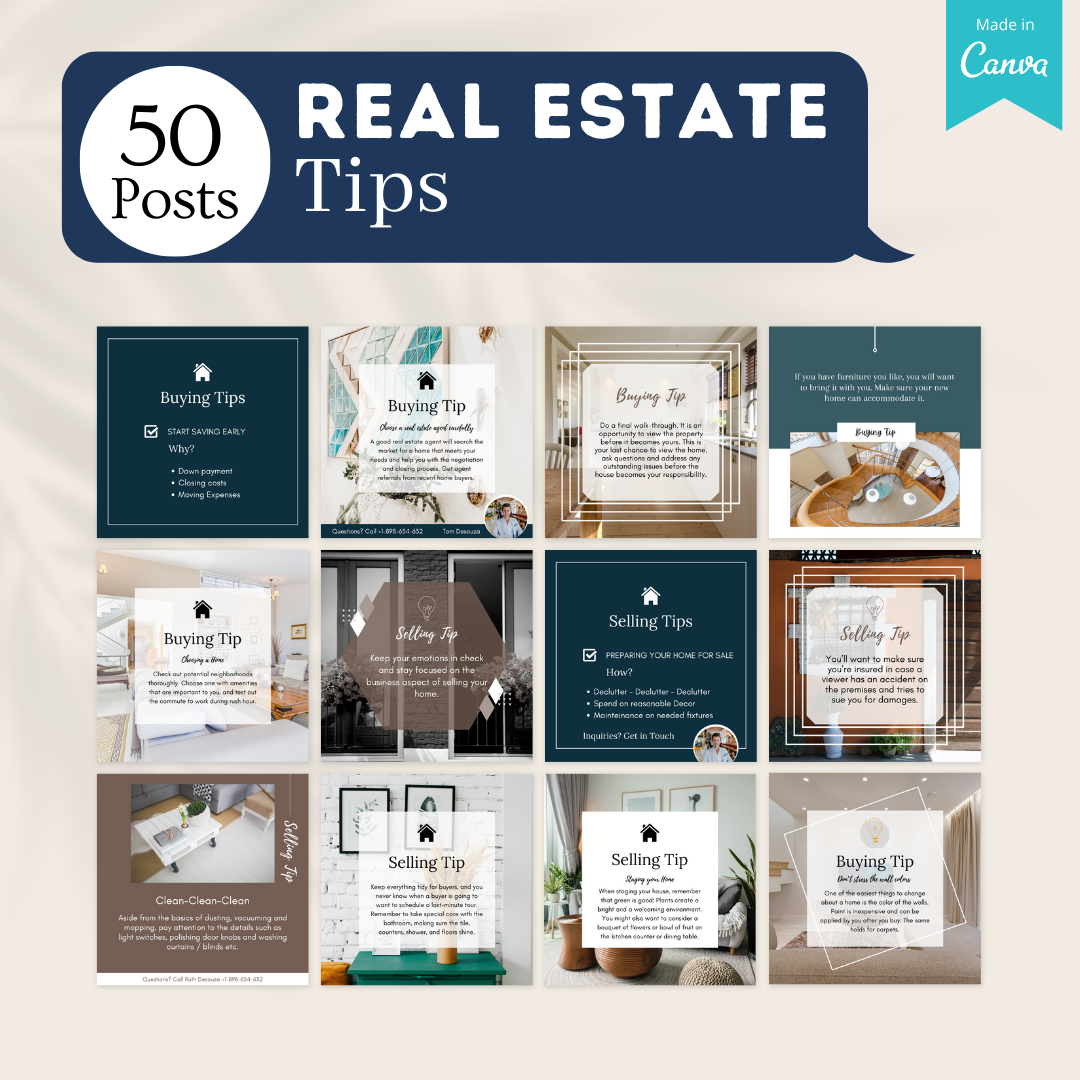 Real Estate Blog Posts Example 300 Real Estate Posts - Social Media Templates – Viralcontent.design