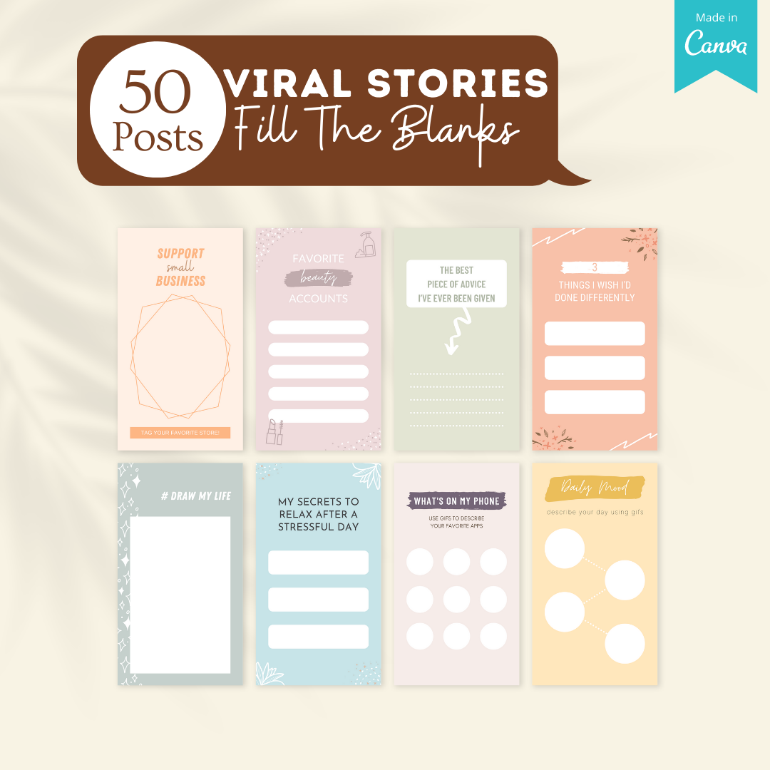 300 Viral Stories Social Media Templates Viralcontent.design
