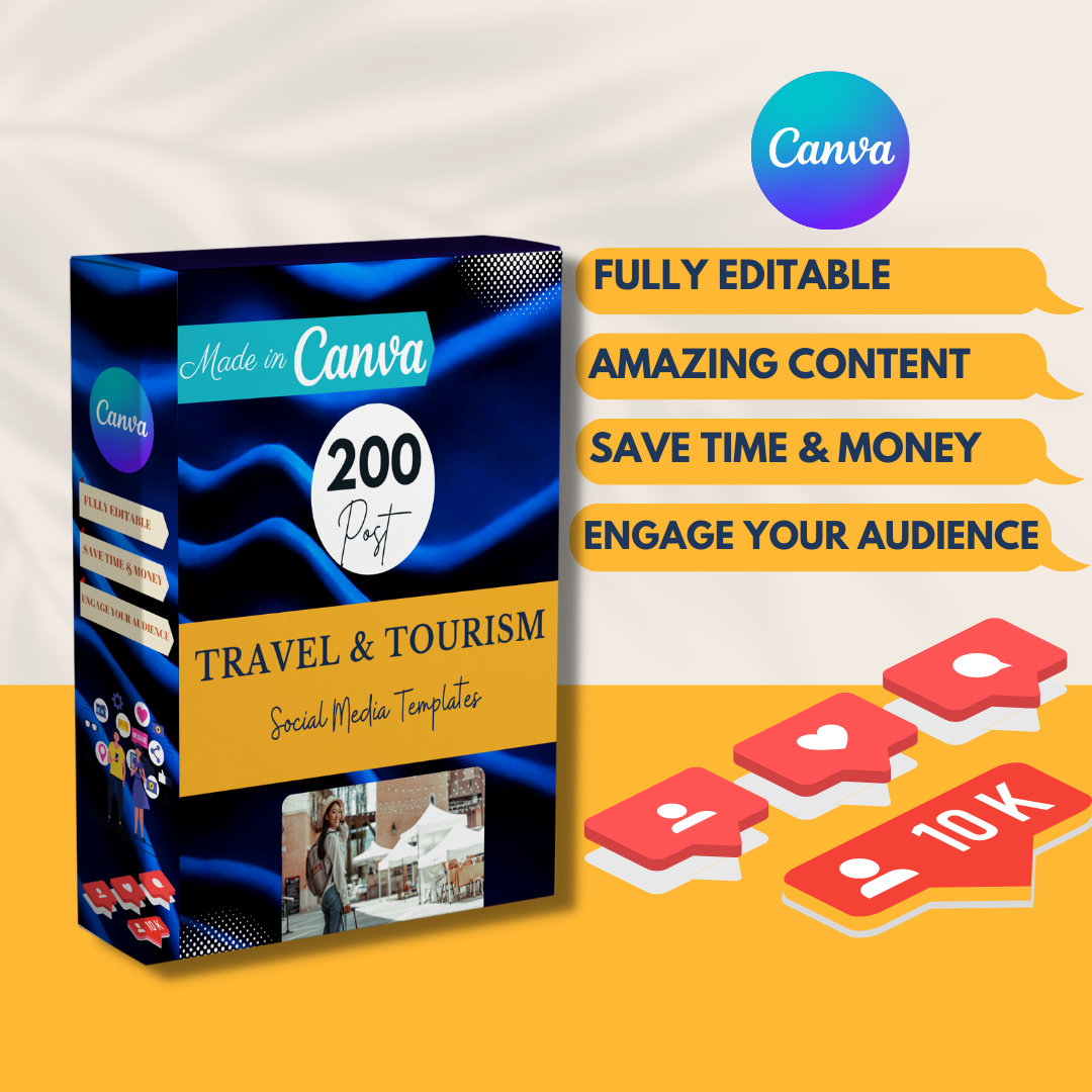 200 Travel & Tourism  Posts - Social Media Templates