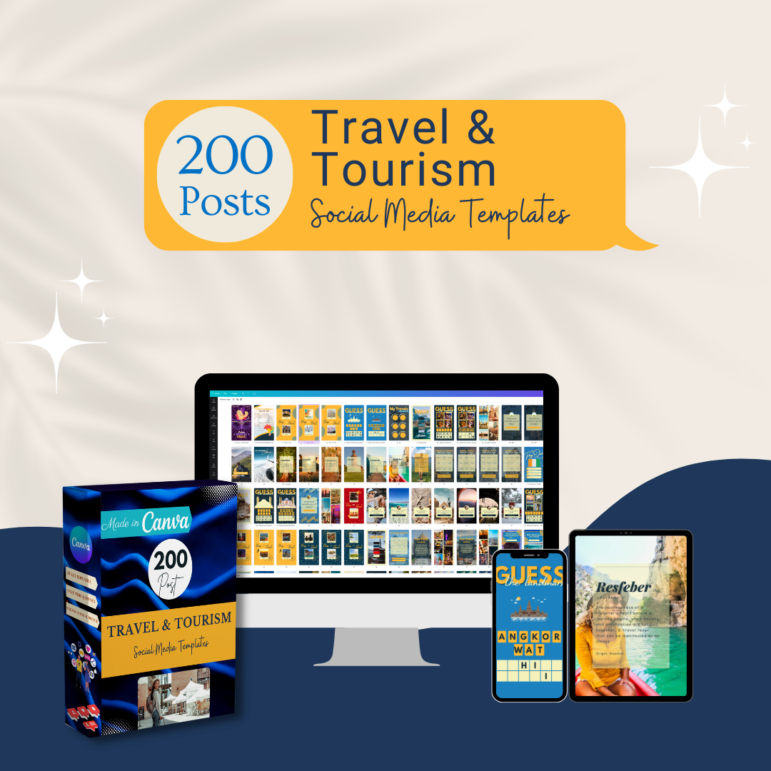 200 Travel & Tourism  Posts - Social Media Templates