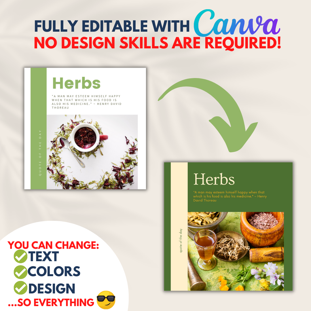 250 Herbal Medicine Posts - Social Media Templates