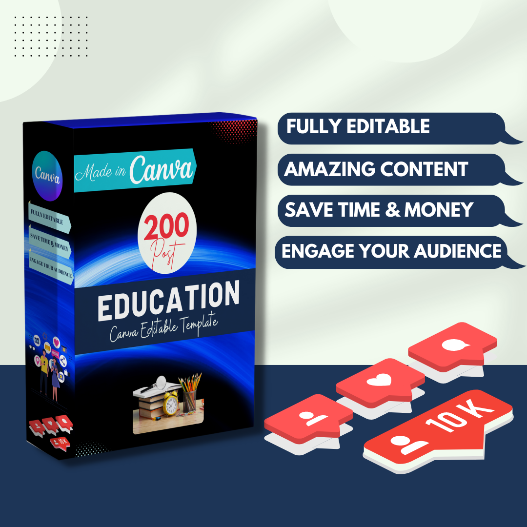 200 Education Posts - Canva Editable Templates – Viralcontent.design