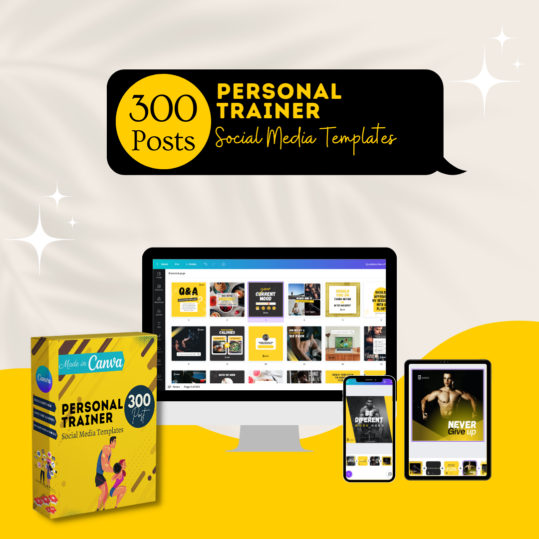 300 Personal Trainer Posts - Social Media Templates