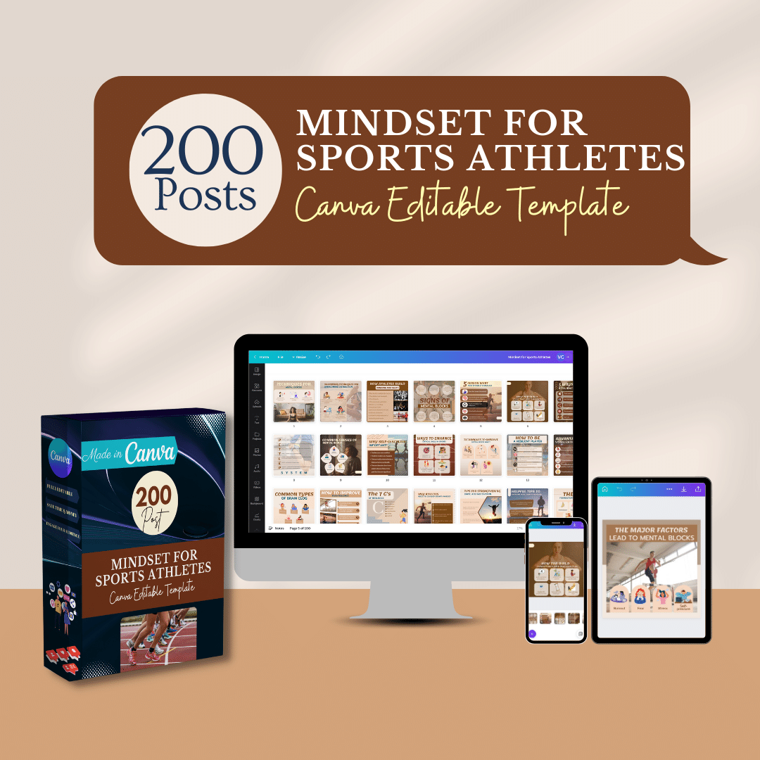 200 Mindset for Sports Athletes - Canva Editable Templates