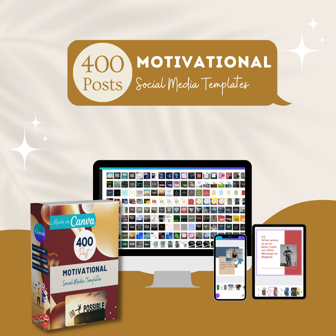 400 Motivational Posts - Social Media Templates