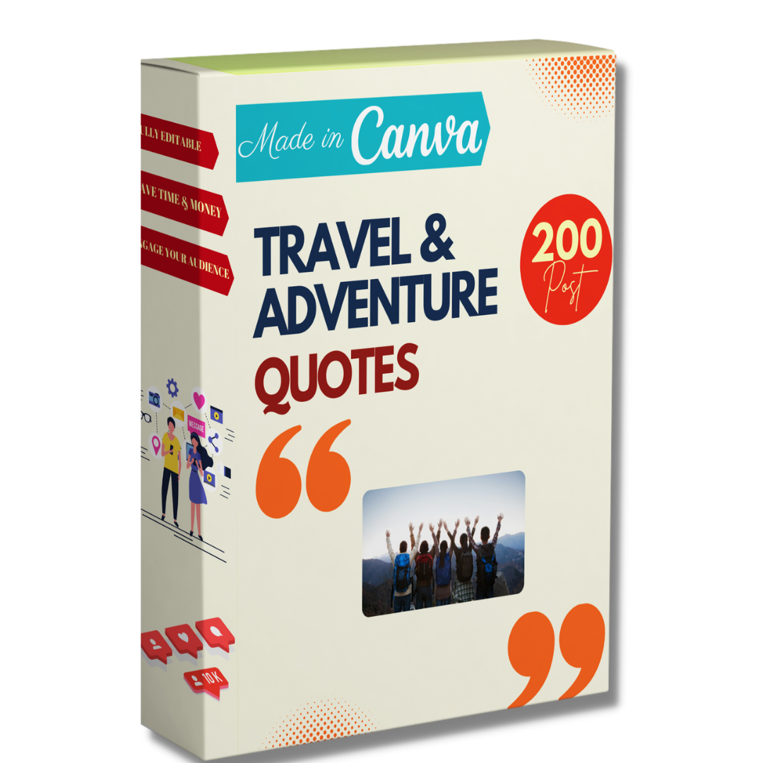 200 Travel & Adventure Quotes - Canva Editable Templates